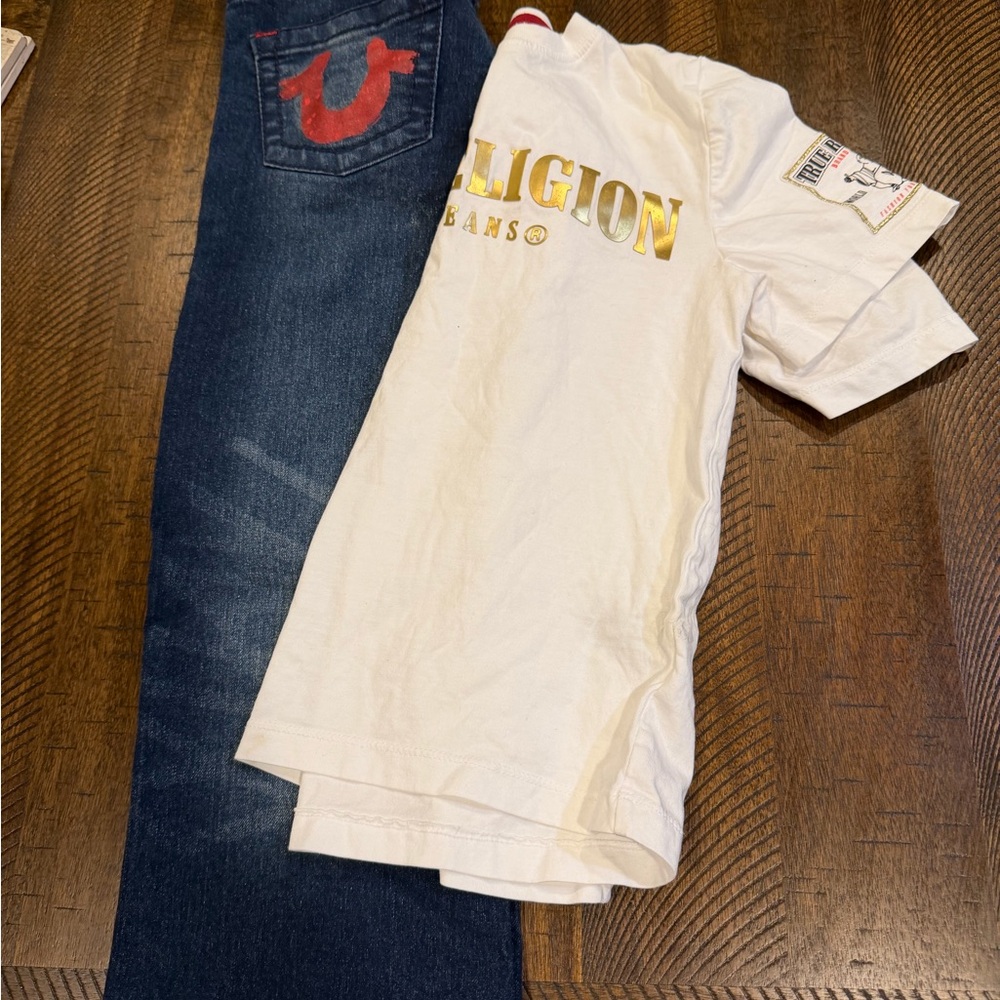 True Religion Kids Jeans & White T-Shirt Matching Set